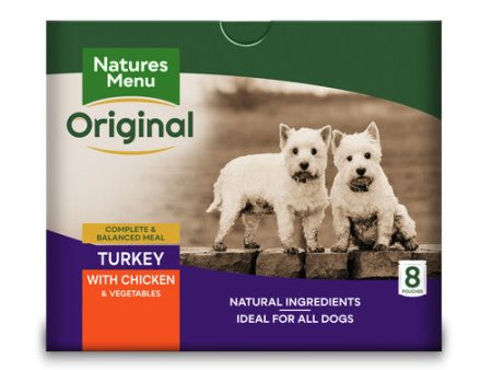 Natures Menu Wet Dog Food Pouch with Turkey and Chicken 8 x 300g Cheap