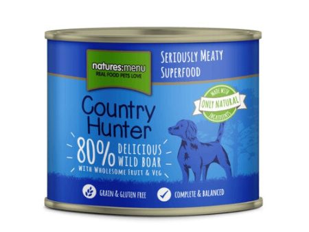 Natures Menu Country Hunter Wet Dog Food Wild Boar Grain Free Dog Food Cans 6 x 600g For Sale