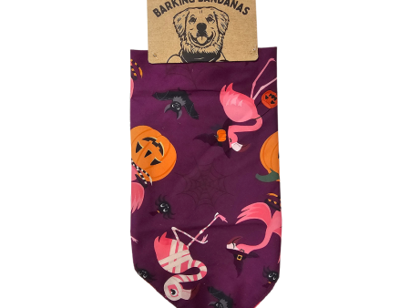 Barking Bandana - Halloween Flamingo - Purple Online Hot Sale