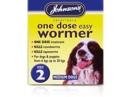 Johnsons One Dose Wormer for Medium Dogs Size 2 Sale