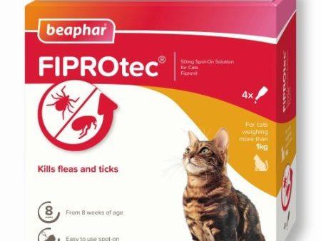 Beaphar FIPROtec® Spot-On for Cats - 4 Pipettes For Discount