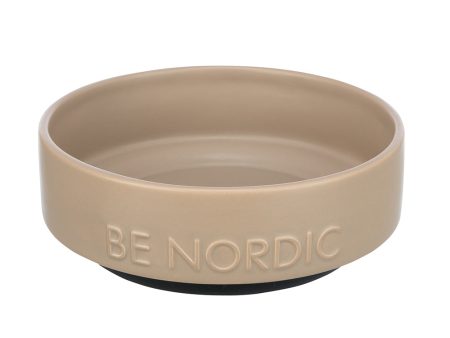 Be Nordic Ceramic Dog Bowl Taupe Online now