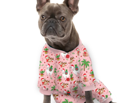 Christmas Dog Pyjamas - Sloths - Pink Online Hot Sale